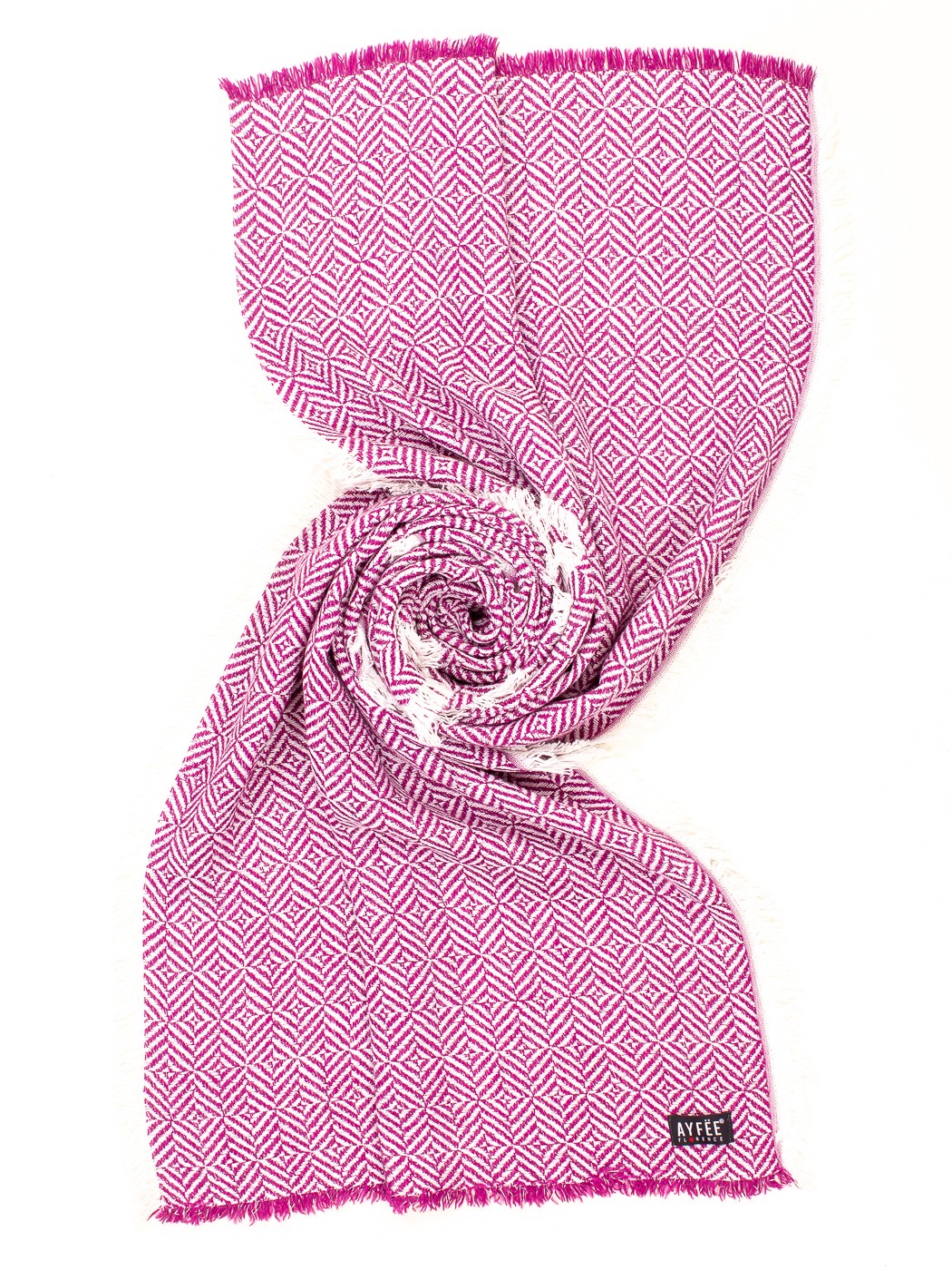 STOLA JACQUARD GEOMETRIC E LUREX, 180X40 - FUXIA